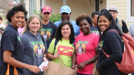 Community volunteers collaborating to enrich their neighborhood